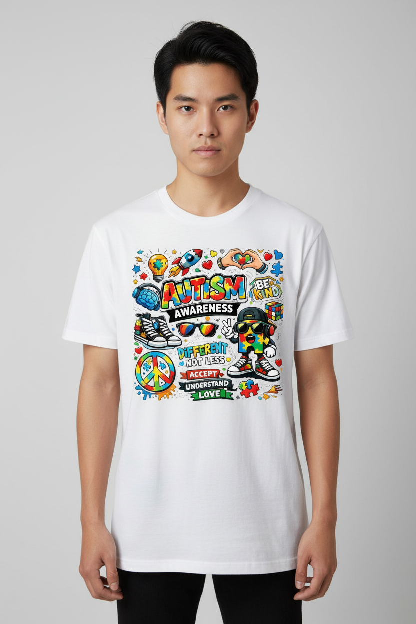 Autism Awareness White T-Shirt
